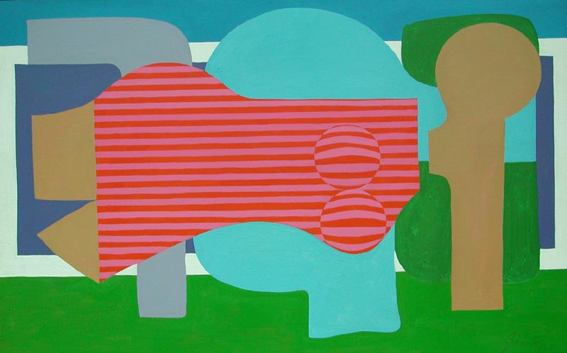 Red on Blue at Heart Lake, 1964, acrylic on canvas