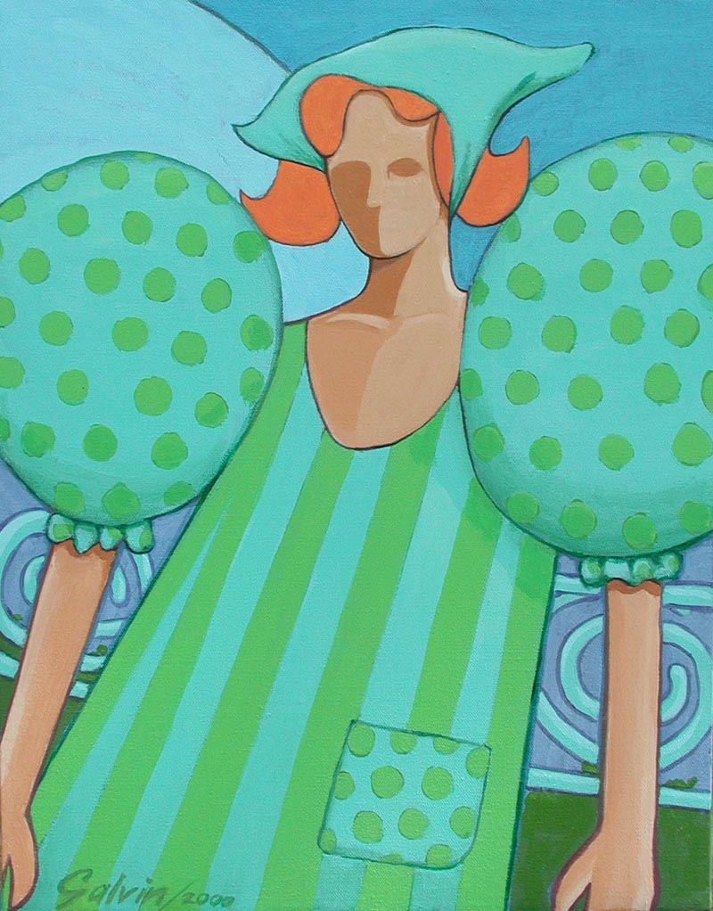 Lady At Niagara, 2000, acrylic on canvas