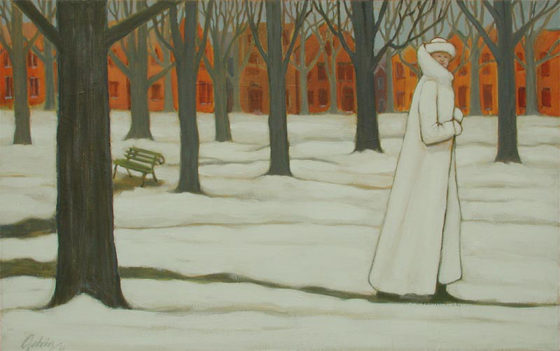 Lady in White Fur, 1986, acrylic on canvas
